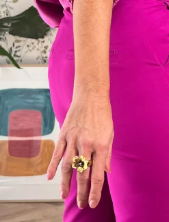 Anillo flor artesanal