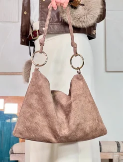 Bolso aros ideal taupe