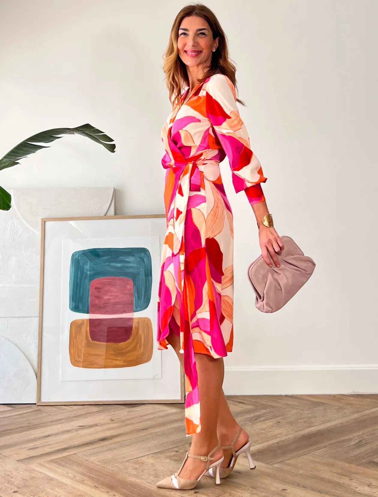 Bolso fruncido ideal nude