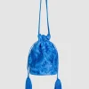 Bolso pochette seda bordada azul