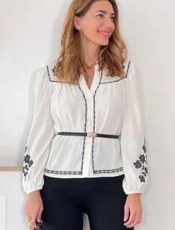 Camisa bordada Celine