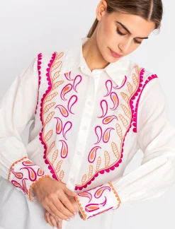 Camisa bordada muy diferente buganvilla