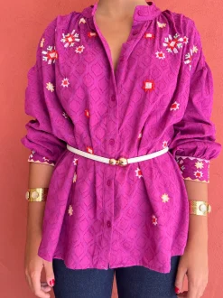 Camisa bordados buganvilla