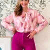 Camisa de viscosa Alejandra rosa