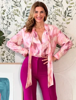 Camisa de viscosa Alejandra rosa