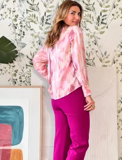 Camisa de viscosa Alejandra rosa
