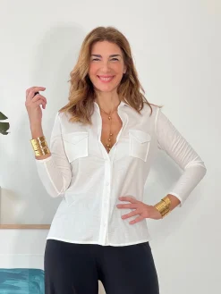 Camisa de Viscosa Blanca – Elegancia y Comodidad Todo el Día