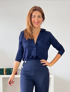 Camisa de Viscosa Marino – Elegancia y Confort