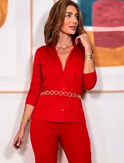 CAMISA DE VISCOSA PARA TODO ROJO