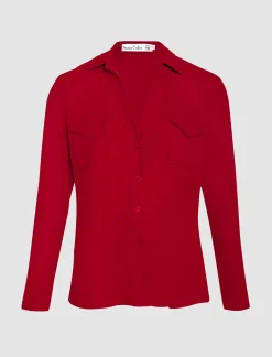 Camisa de viscosa para todo marsala