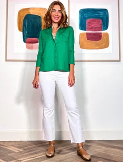 Camisa de viscosa para todo verde
