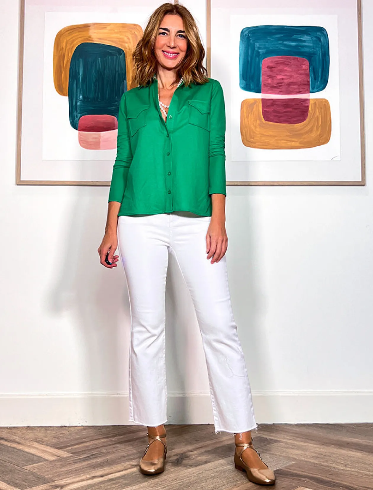 Camisa de viscosa para todo verde