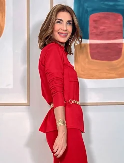 CAMISA DE VISCOSA PARA TODO ROJO
