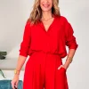 Camisa de viscosa Siloly rojo