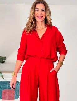 Camisa de viscosa Siloly rojo