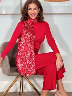Camiseta de viscosa suave roja