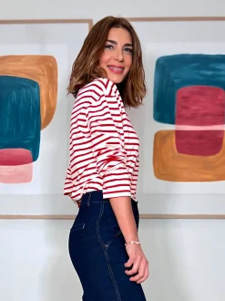 Camiseta marinera muy chic roja