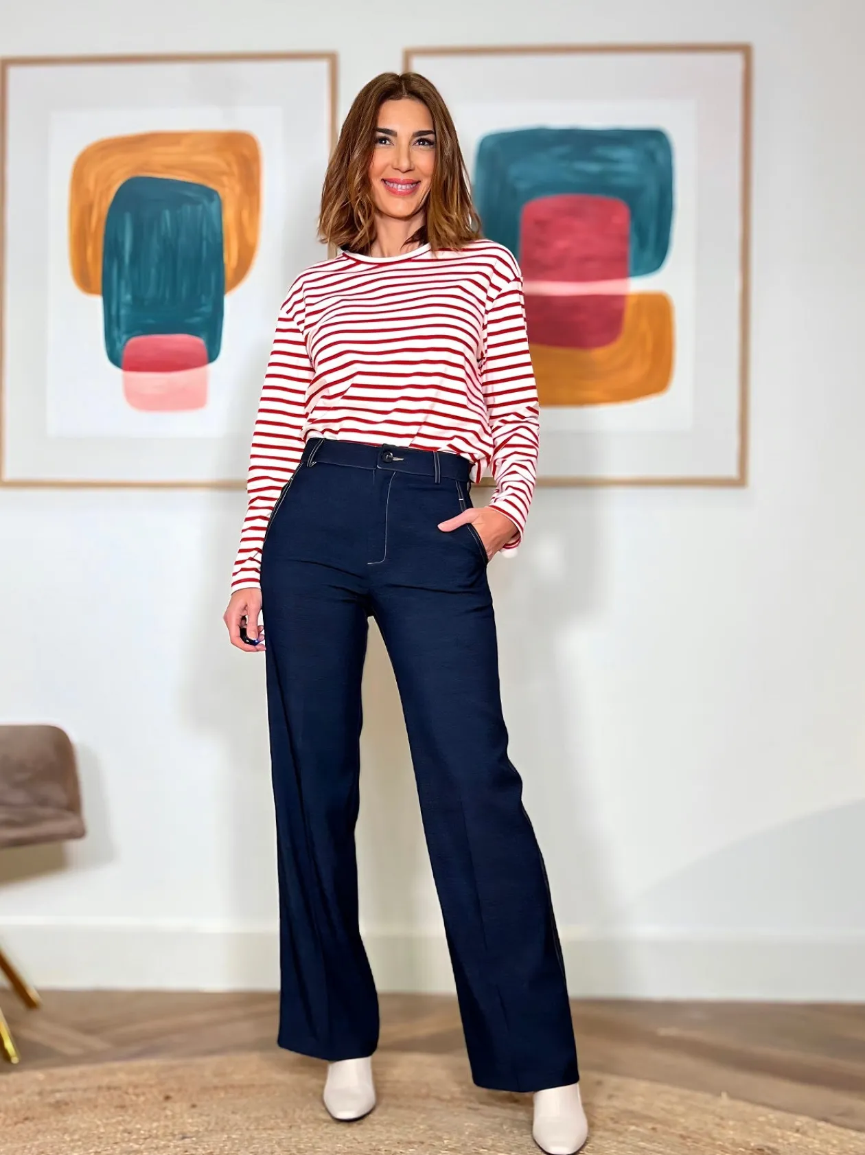 Camiseta marinera muy chic roja