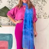 CHAL BORDADO MARAVILLOSO AZUL ROYAL