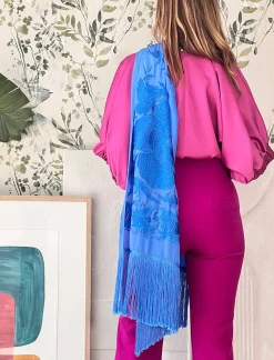 CHAL BORDADO MARAVILLOSO AZUL ROYAL