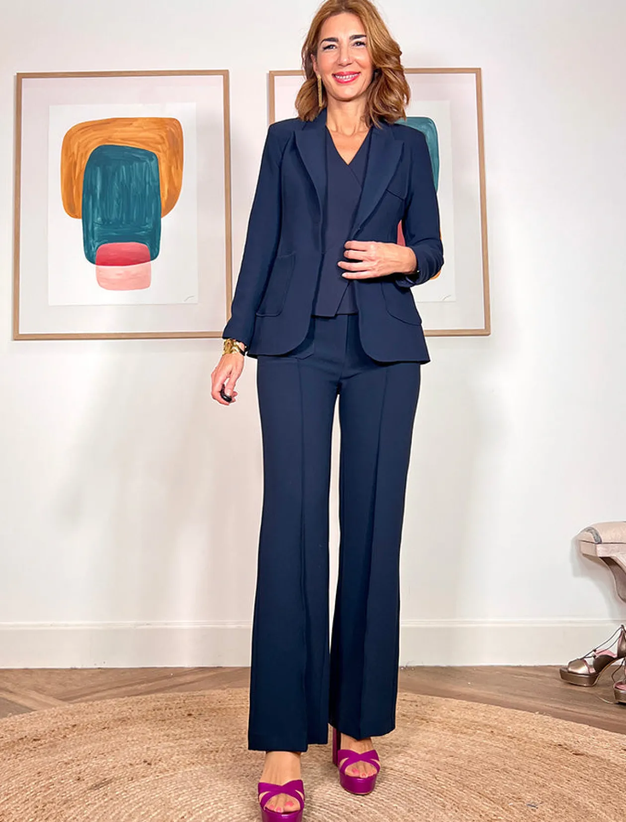 Chaqueta slim chic marino