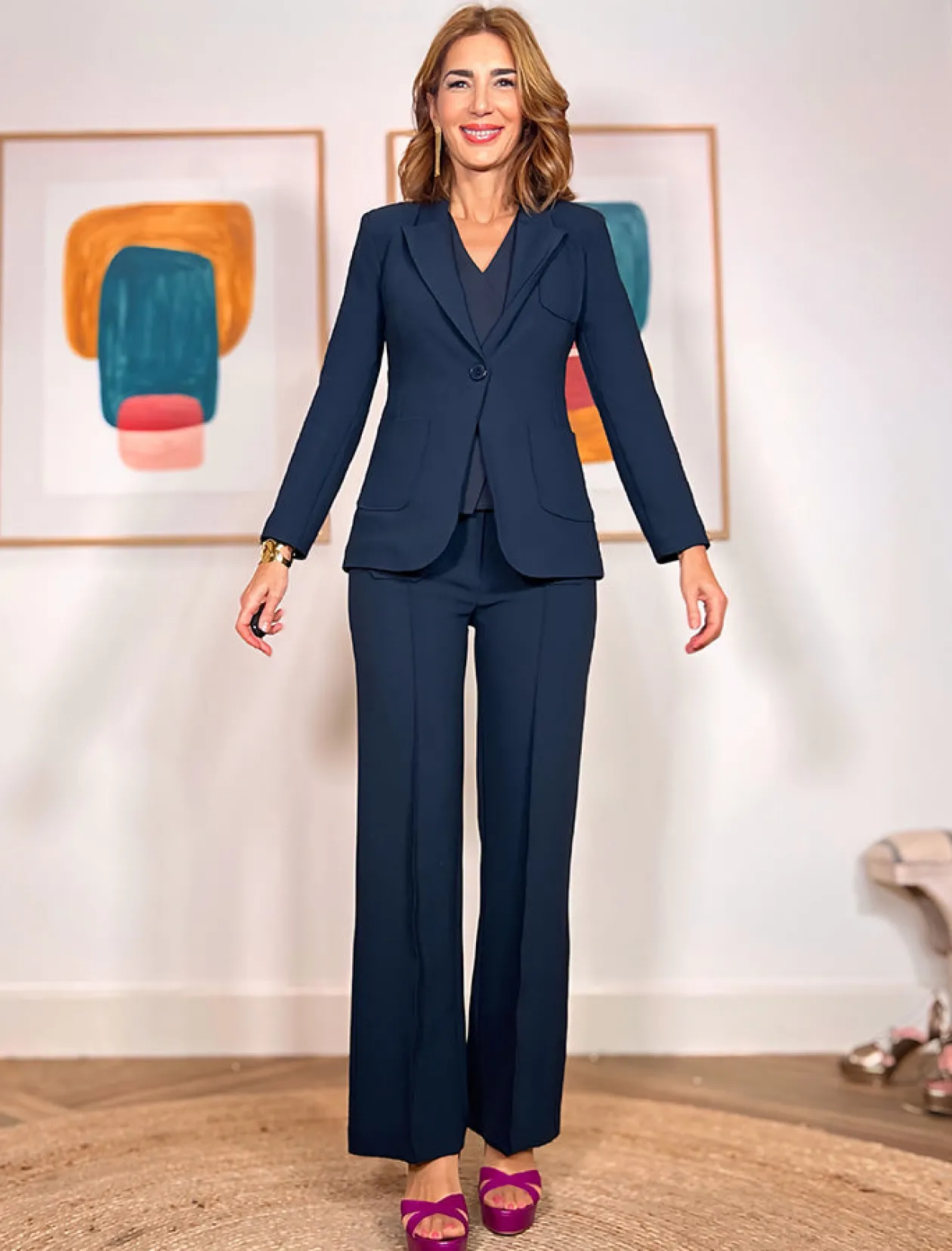 Chaqueta slim chic marino