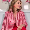 Chaqueta superbonita rayas rojas
