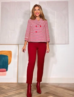 Chaqueta superbonita rayas rojas