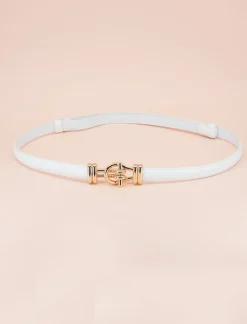 Cinturón fino hebilla chic blanco