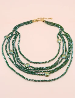 Collar esmeralda verde
