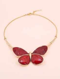 Collar Mariposa chic rojo