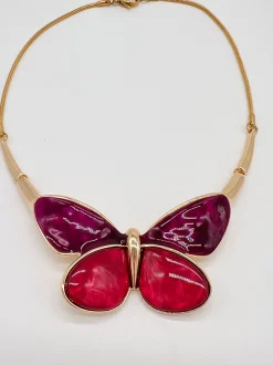 Collar Mariposa chic rojo