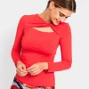 CUERPO ESCOTE ASIMETRICO ROJO/CORAL