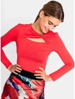CUERPO ESCOTE ASIMETRICO ROJO/CORAL