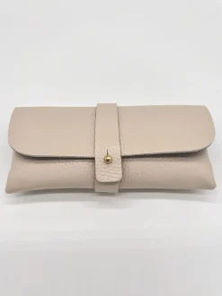 Funda de gafas de piel arena
