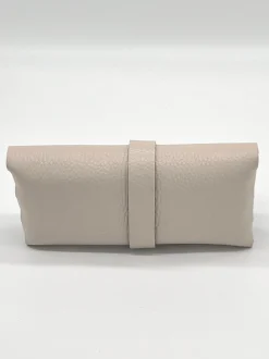 Funda de gafas de piel arena