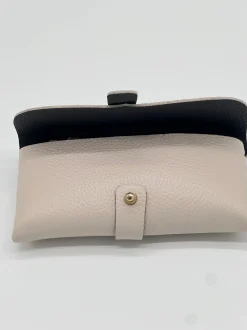 Funda de gafas de piel arena
