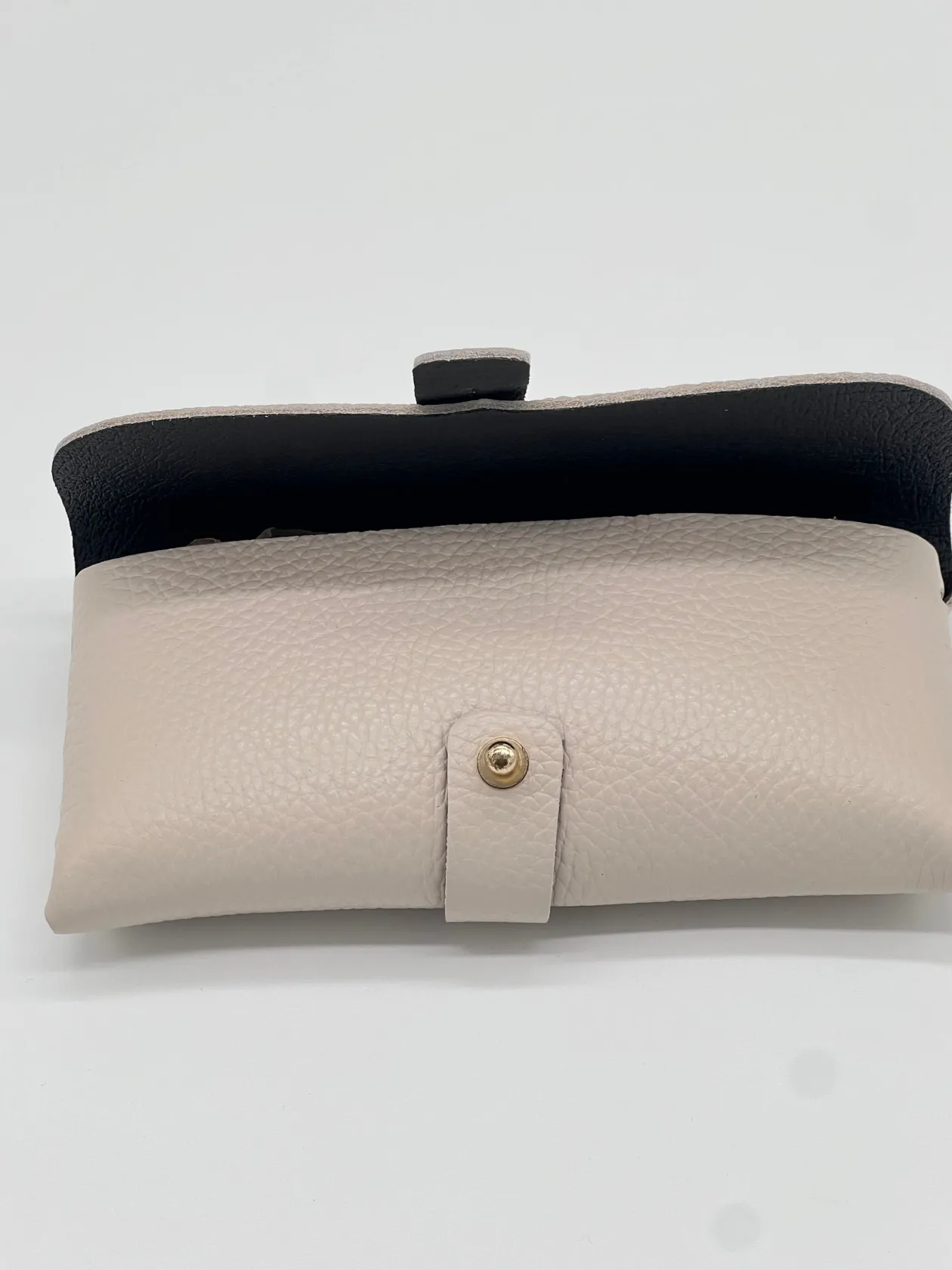 Funda de gafas de piel arena