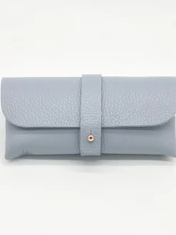 Funda de gafas de piel celeste