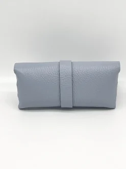 Funda de gafas de piel celeste