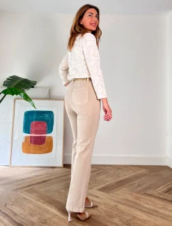 Jeans botones chic arena