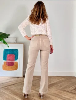 Jeans botones chic arena