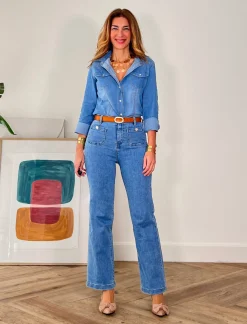 Jeans botones chic denim