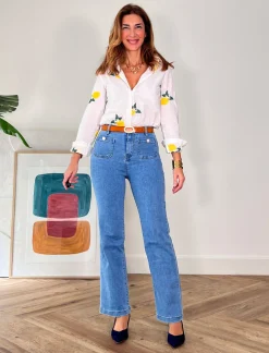 Jeans botones chic denim