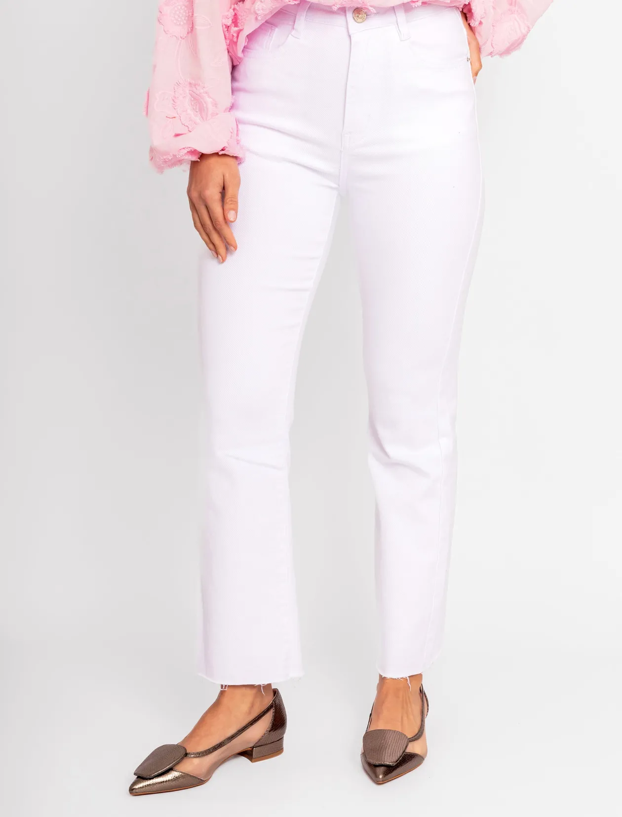 Jeans flare bonito blanco ÚLTIMA XS-M-L