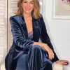 Look chaqueta y pantalón Ideal terciopelo azul