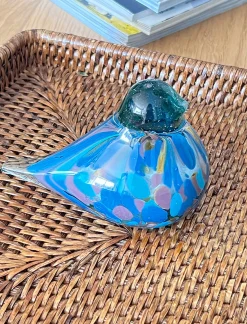 PAJARO CRISTAL AZUL