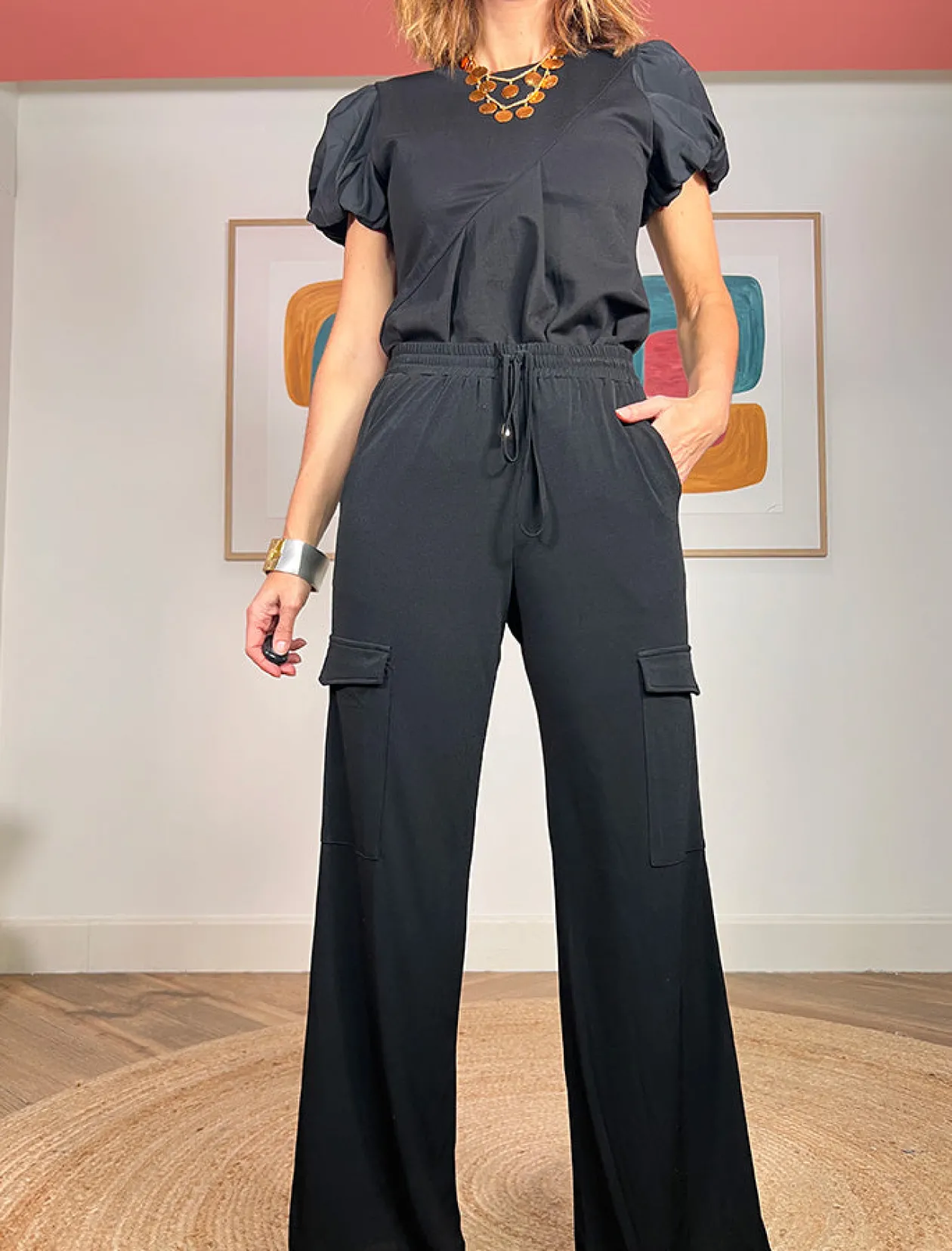 Pantalón cargo perfecto negro