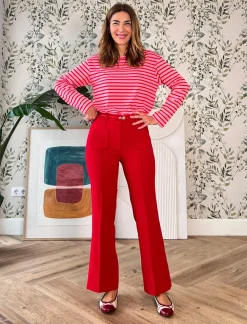 Pantalón ideal de bolsillos rojo