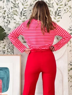 Pantalón ideal de bolsillos rojo